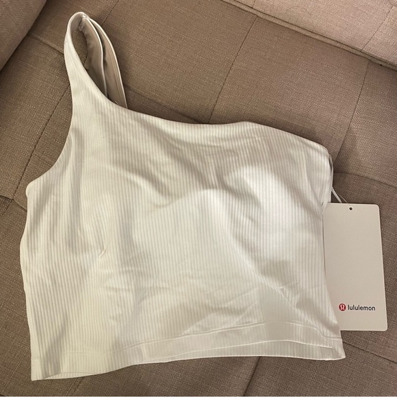 NWT Lululemon Ribbed Nulu Asymmetrical Yoga Tank Top Size 6 White - Picture 12 of 12